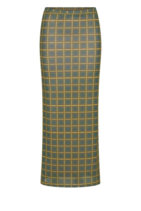 Foundations Plaid Tube Skirt in Green Check