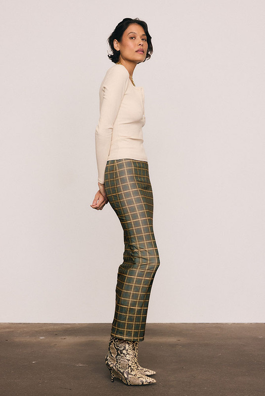 Foundations Plaid Tube Skirt in Green Check