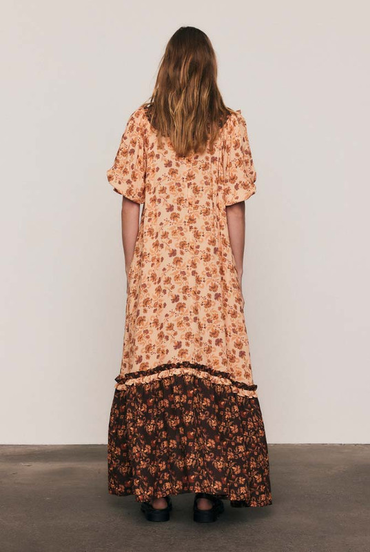 Archer Boho Bib Maxi Dress in Spliced
