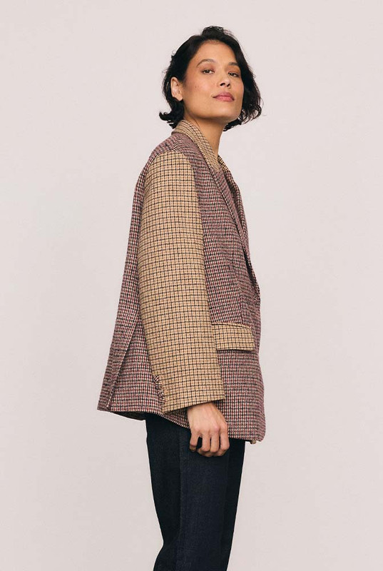 Plaid Oversized Blazer in Spliced