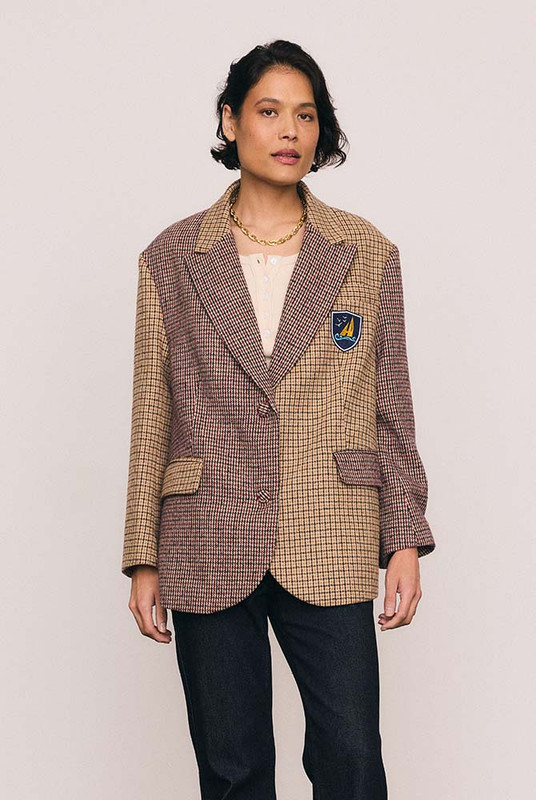 Plaid Oversized Blazer in Spliced