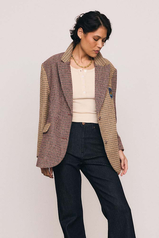 Plaid Oversized Blazer in Spliced