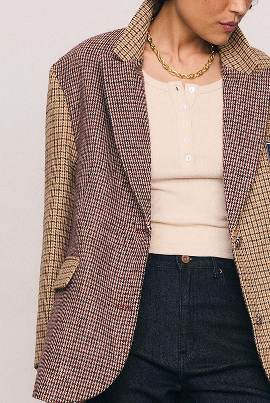 Plaid Oversized Blazer in Spliced