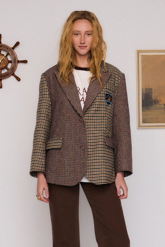 Plaid Oversized Blazer in Spliced