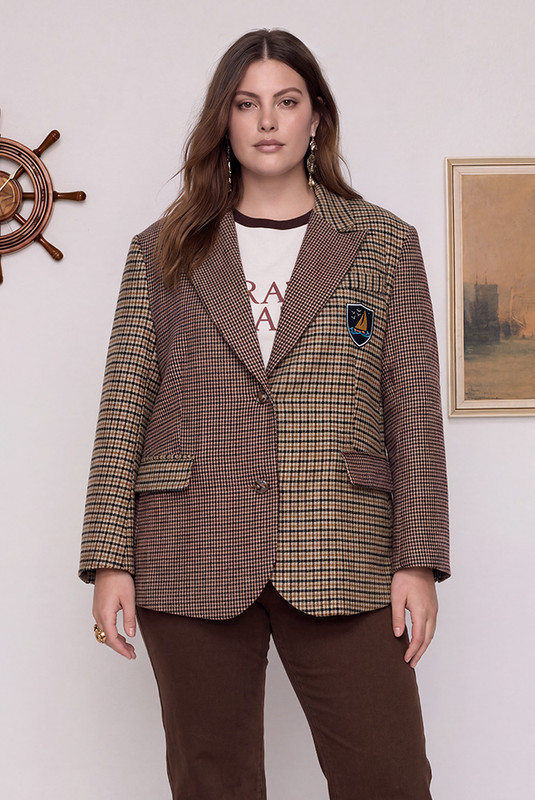 Plaid Oversized Blazer in Spliced