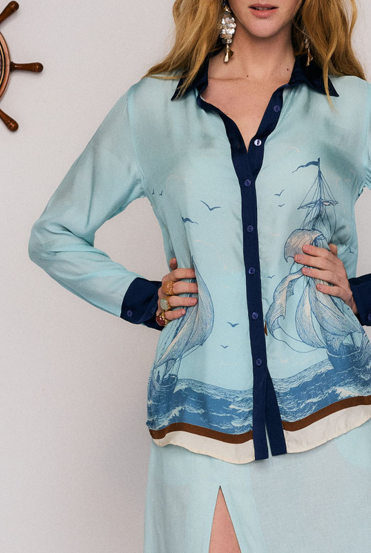 Blue Sails Long Sleeve Shirt in Blue