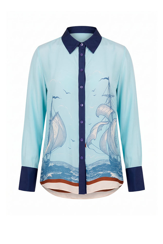 Blue Sails Long Sleeve Shirt in Blue