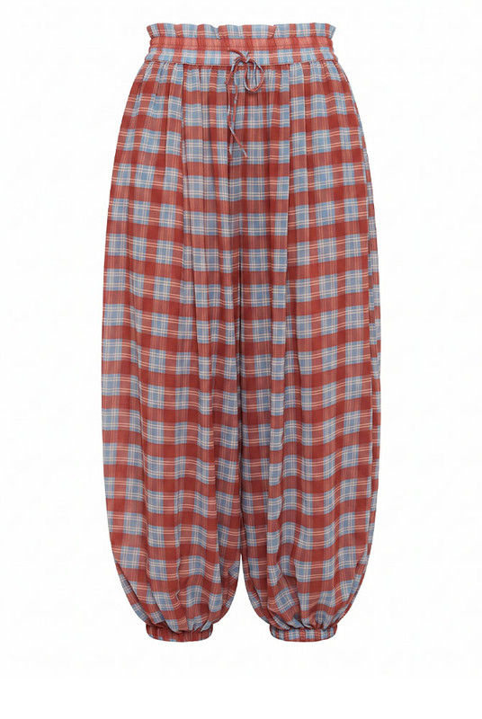 Cleo Genie Check Pant in Multi Check