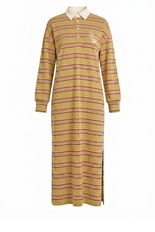Stripe Rugby Midi Dress in Green