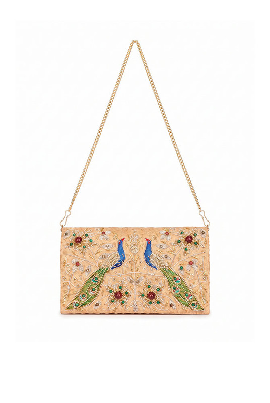 Zari Embroidered Bag in Gold