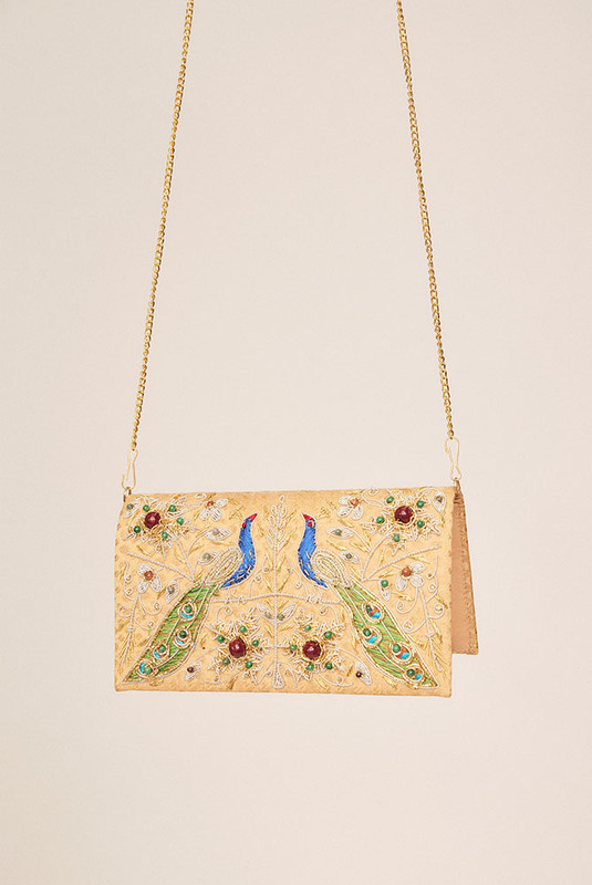 Zari Embroidered Bag in Gold