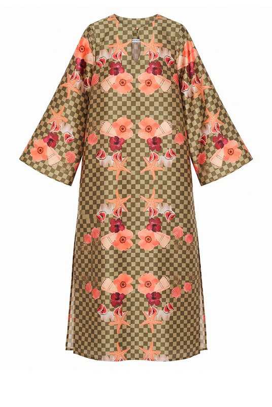 Prudence Shift Maxi Dress in Olive