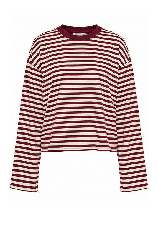 Stripe Long Sleeve Tee in Red Cream Stripe