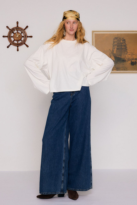 White Long Sleeve Tee in White