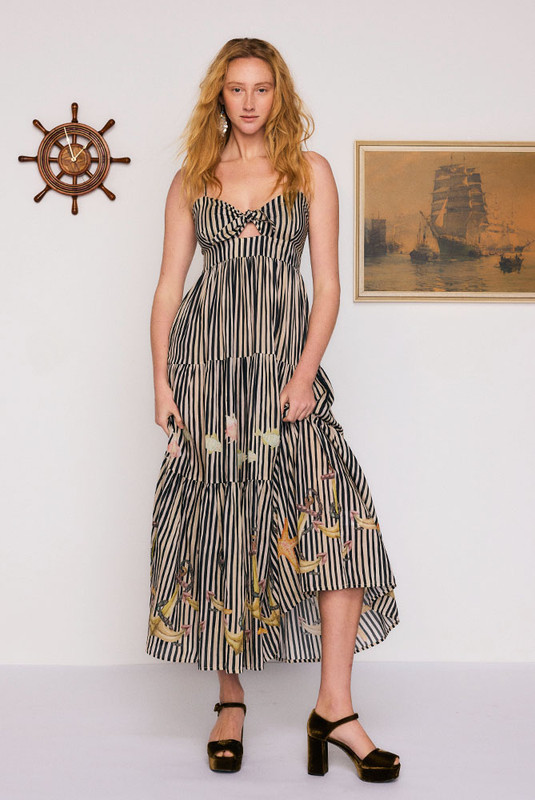 Prudence Anchor Slip Dress in Stripe