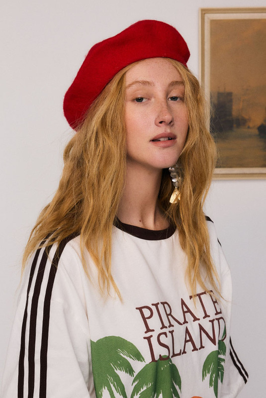 Felted Beret in Red