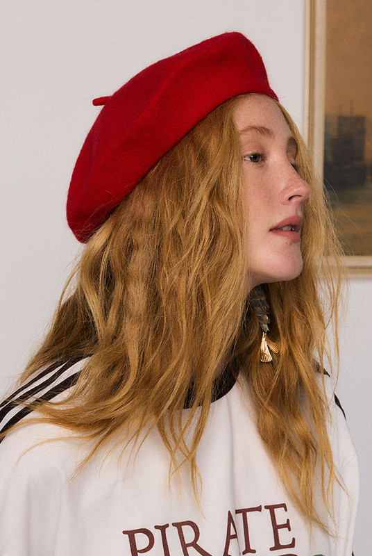 Felted Beret in Red