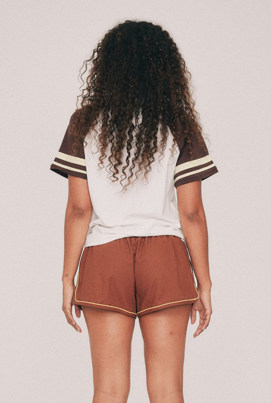 Banana Crush Ringer Tee in White