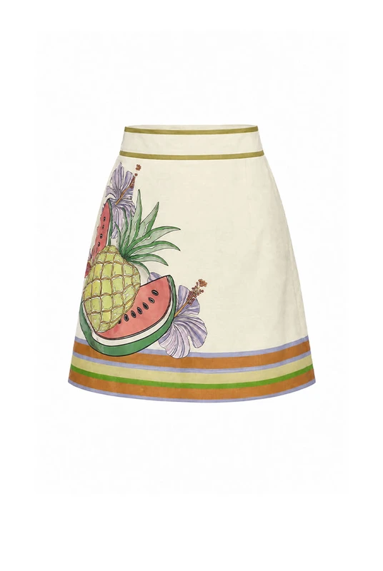 Tropicana Mini Skirt in Cream