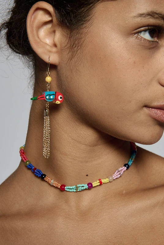 Parrot Earrings in Multi