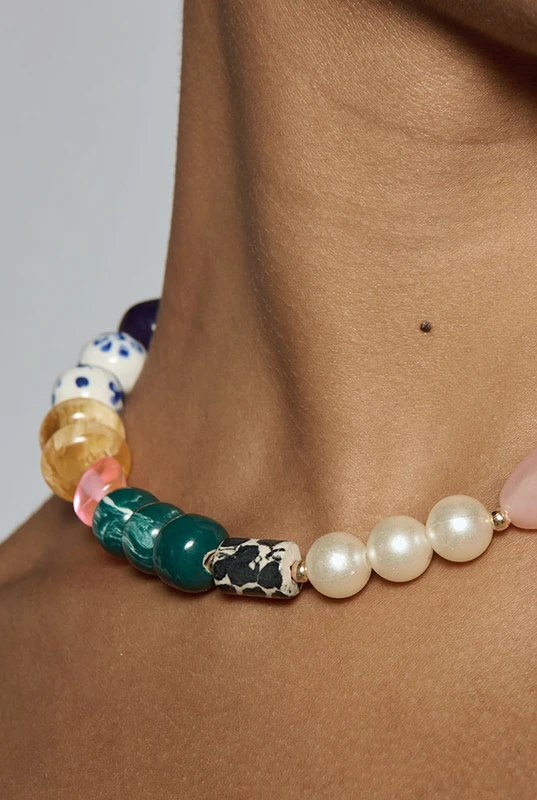 Chunky Beaded Necklace in Multi