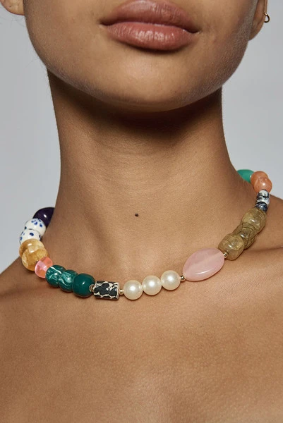 Chunky Beaded Necklace in Multi