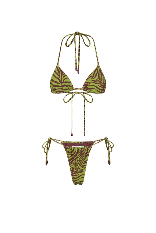 Zebra Bikini Set in Olive