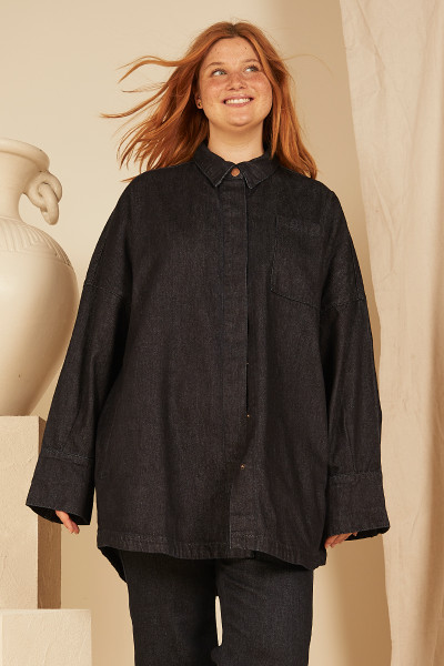 Denim Oversized Shirt in Indigo Wash