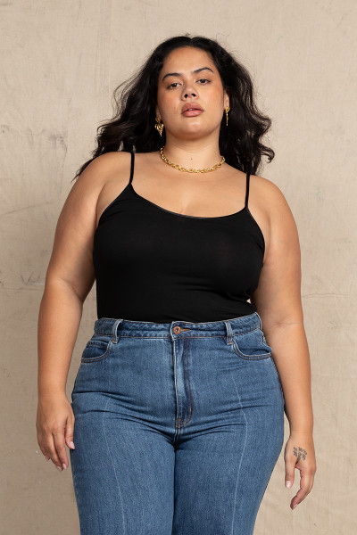 Shoestring Cami Tank in Black