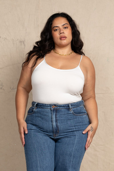 Shoestring Cami Tank in White Shoestring Cami Tank in White