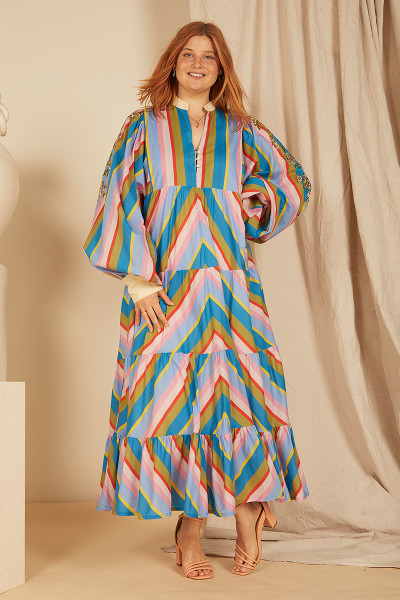 Izamal: Flowy Boho Chic Maxi Dress with Pockets and Lining