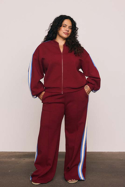 Track Pant in Burgundy