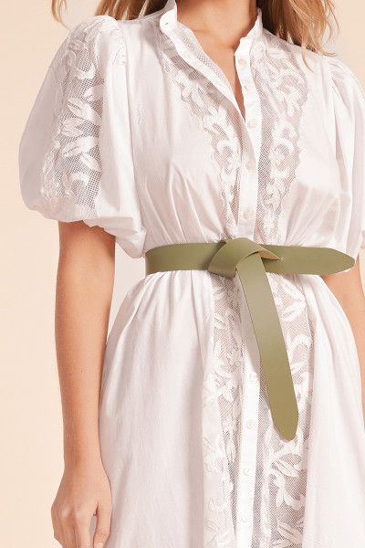 Leather Knot Belt in Fern