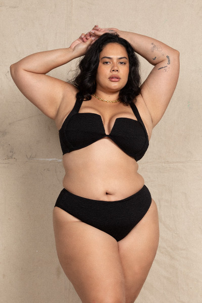 Neptune Bustier Bikini Bra in Black