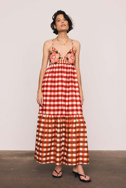 embroidered gingham dress Lauren Dress main image 0