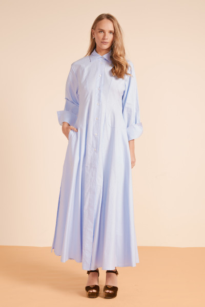 Oxford Waisted Shirt Dress