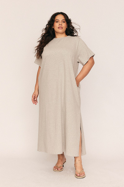 T-Shirt Dress in Grey Marle