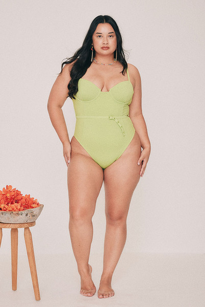 Bustier Onesie With Belt in Peashoot