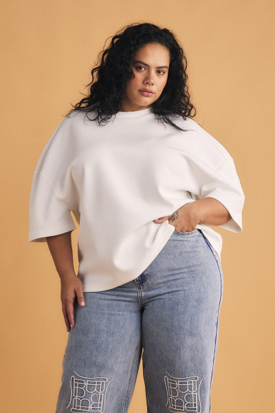 Oversized Boxy Tee in White