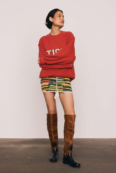 Stripe Crochet Mini Skirt in Multi