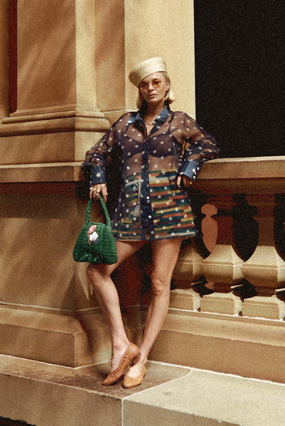 Stripe Crochet Mini Skirt in Multi