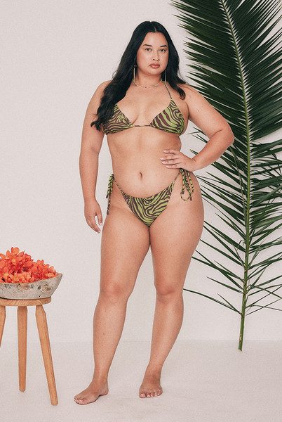 Zebra Tie Bottom in Olive