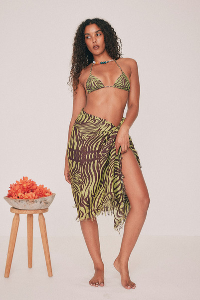 Animal Print Sarong in Green