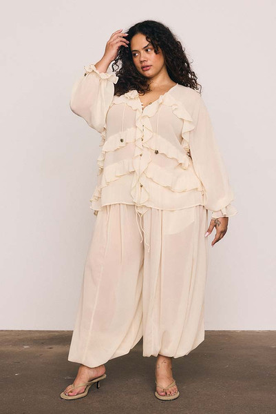 Genie Sheer Pant in Cream