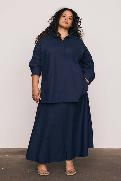 Circle Midi Skirt in Navy