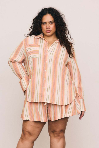 Stripe Swing Shirt in Coral Stripe