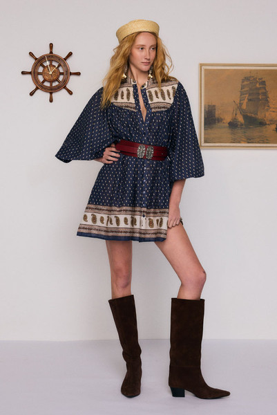 Ada Smock Mini Dress in Navy