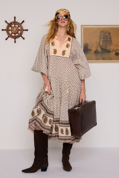 Ada Boho Midi Dress in Pink