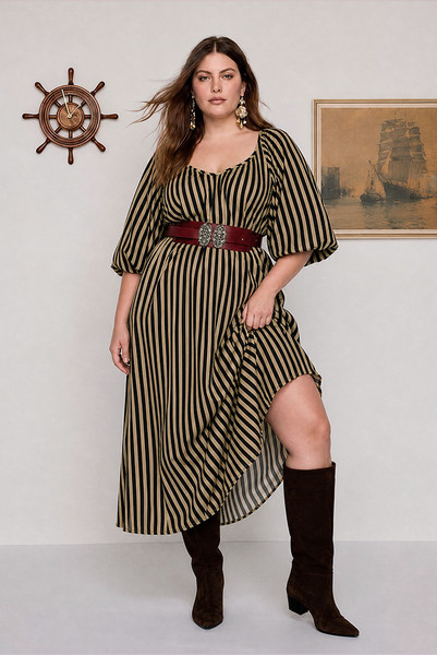 Belle Smock Maxi Dress in Stripe