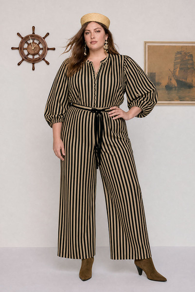 Belle Baggy Pant in Stripe